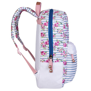 Mochila Daypack Blanca Flores