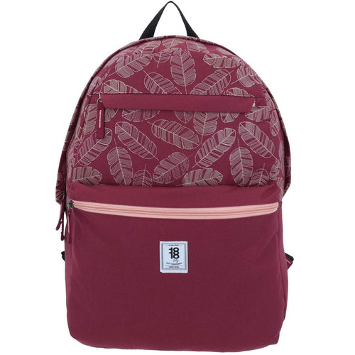 Mochila Roja con Hojas