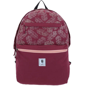 Mochila Roja con Hojas