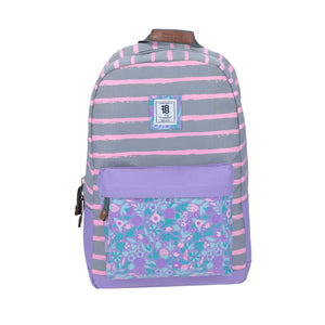 mochila daypack flores gris-azul