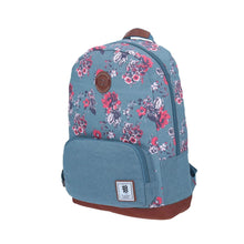 Load image into Gallery viewer, mochila daypack estilo denim con flores