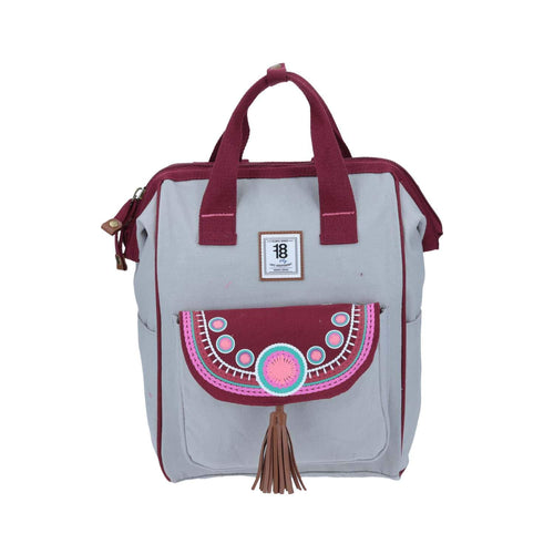 mochila tote backpack tribal gris