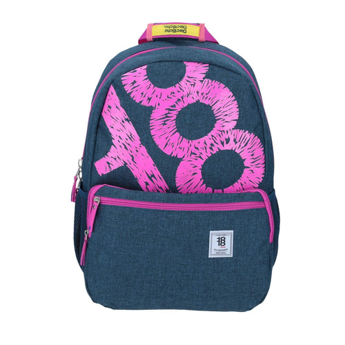 mochila estilo denim rosa